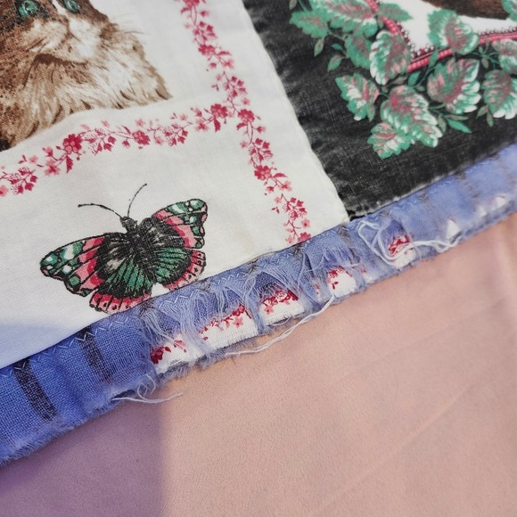 Handmade Cat Quilt Throw Blanket Patchwork Unique‎ Design Cozy Soft - Picture 4 of 7